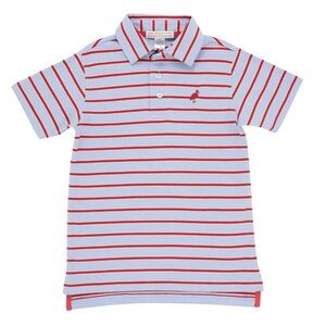 The Beaufort Bonnet Company Red and Blue Striped Prim & Proper Polo